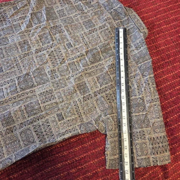 Tori Richard 2XL Short-Sleeve Button Shirt Cotton Lawn Tribal Geometric Hawaii - Picture 9 of 10